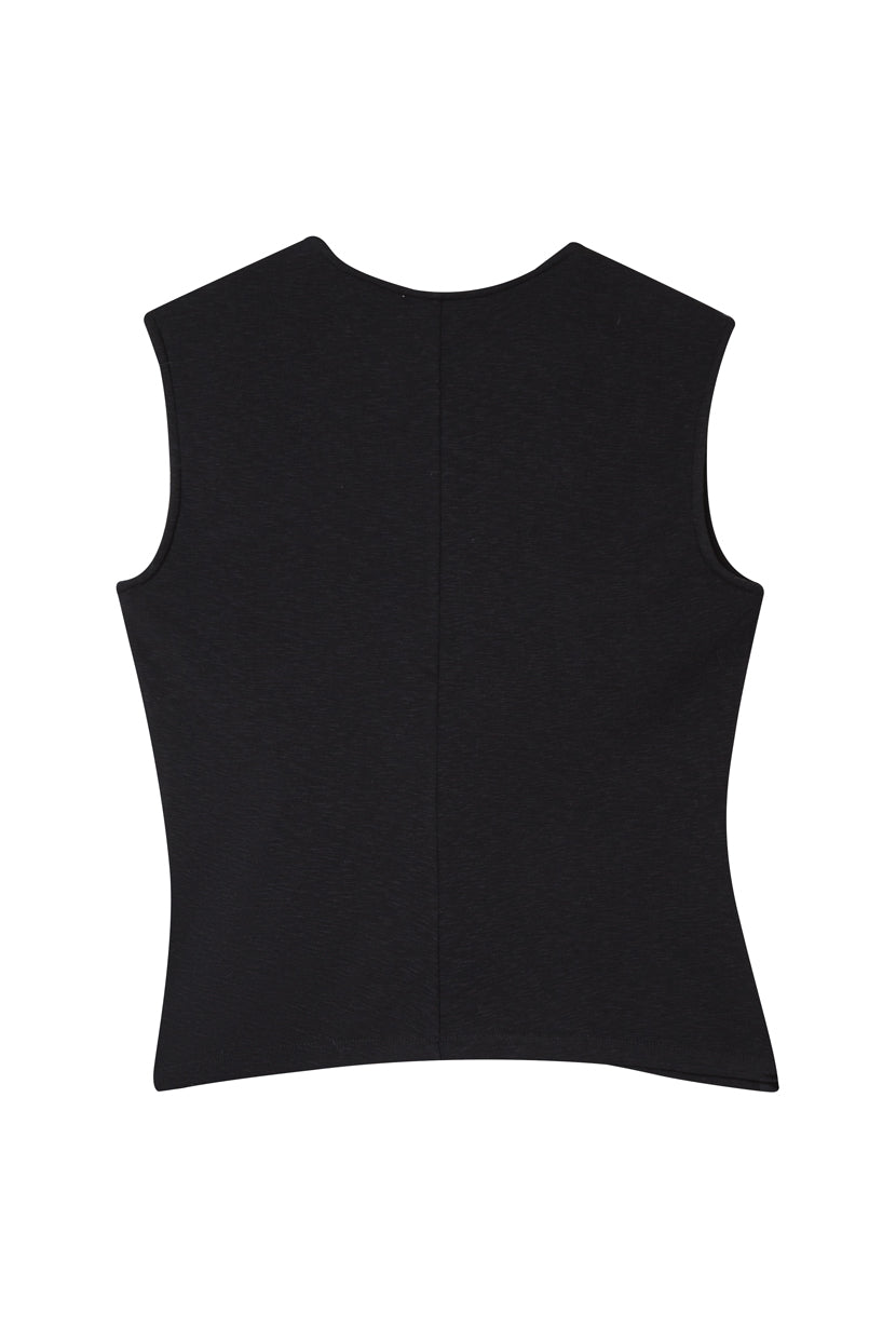 Petite Studio's Jeevan Jersey Cotton Top in Black