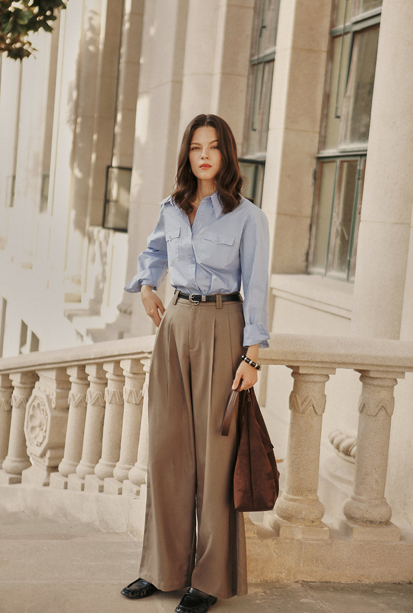 Petite Studio's Coleen Cotton Shirt in Blue