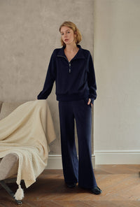Petite Studio's Cassie Cotton Sweat Pullover in Navy
