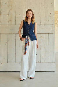 Petite Studio's Darien Cotton Vest in Indigo