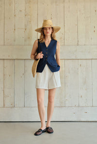 Petite Studio's Darien Cotton Vest in Indigo