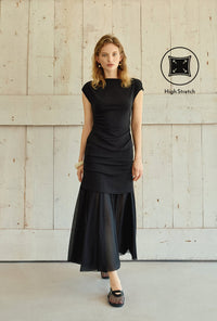 Petite Studio's Devito Jersey Cotton Top in Black