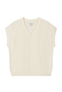 Petite Studio's Eugene Cotton Knit Top in Ivory 