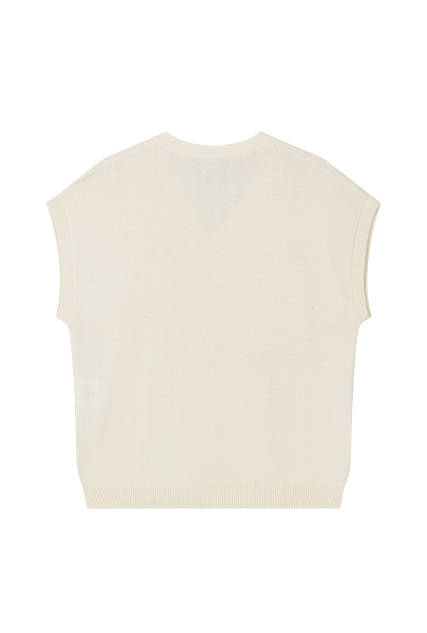 Petite Studio's Eugene Cotton Knit Top in Ivory 