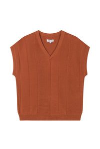 Petite Studio's Eugene Cotton Knit Top in Bronze