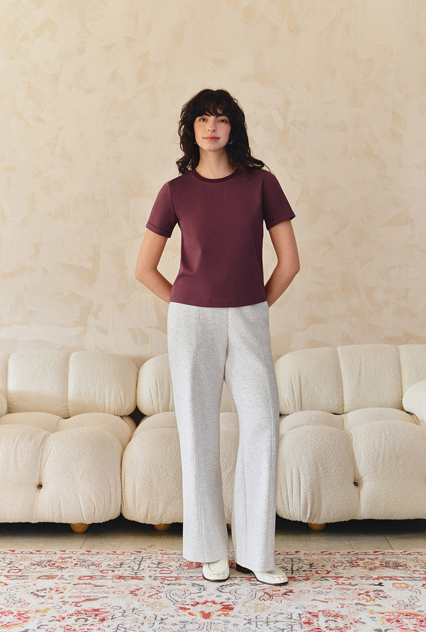 Petite Studio's Eunice Cotton T-shirt in Angora Red 