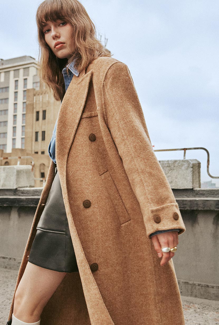 Petite Studio's Allister Wool Coat in Camel
