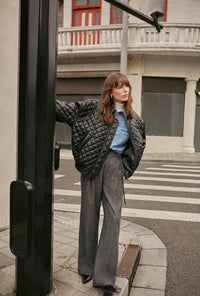 Petite Studio's Heath Oversized Leather Jacket in Black