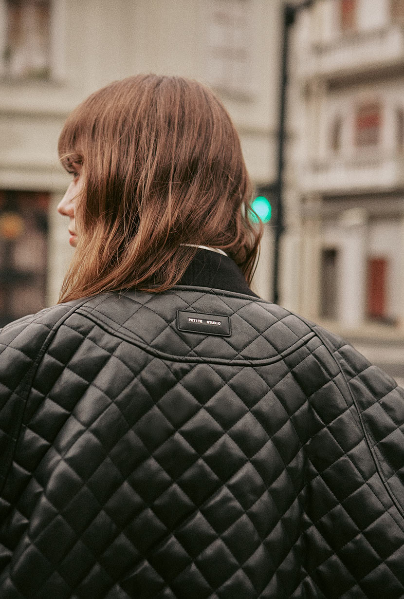 Petite Studio's Heath Oversized Leather Jacket in Black