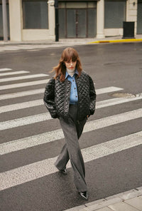 Petite Studio's Heath Oversized Leather Jacket in Black