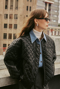 Petite Studio's Heath Oversized Leather Jacket in Black
