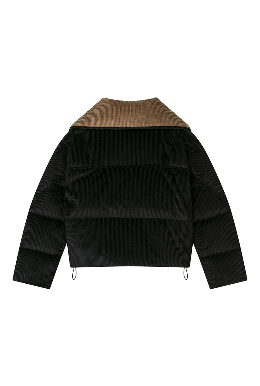 Carter Corduroy Down Jacket - Black