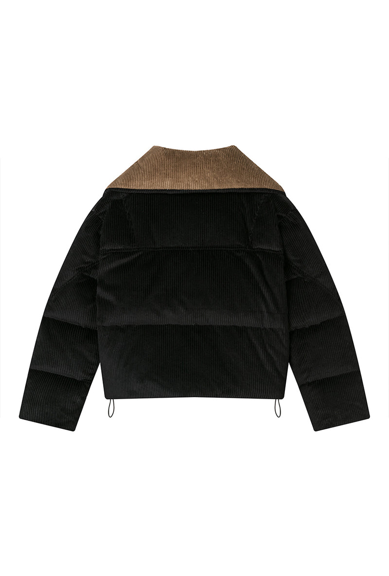 Carter Corduroy Down Jacket - Black