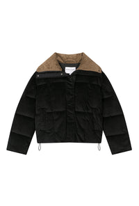 Petite Studio's Carter Corduroy Down Jacket in Black
