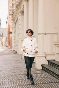 Petite Studio's Cole Wool Short Coat in Ivory