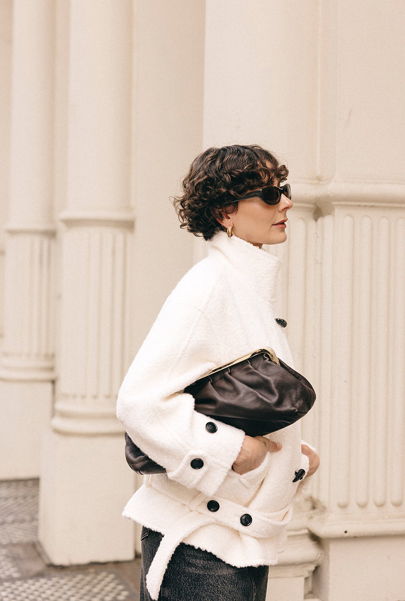 Petite Studio's Cole Wool Short Coat in Ivory