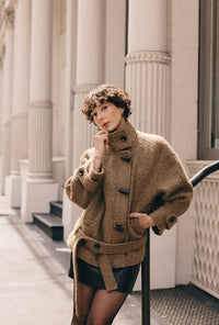 Petite Studio's Cole Wool Short Coat in Brown
