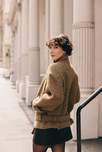 Petite Studio's Cole Wool Short Coat in Brown
