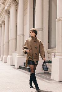 Petite Studio's Cole Wool Short Coat in Brown
