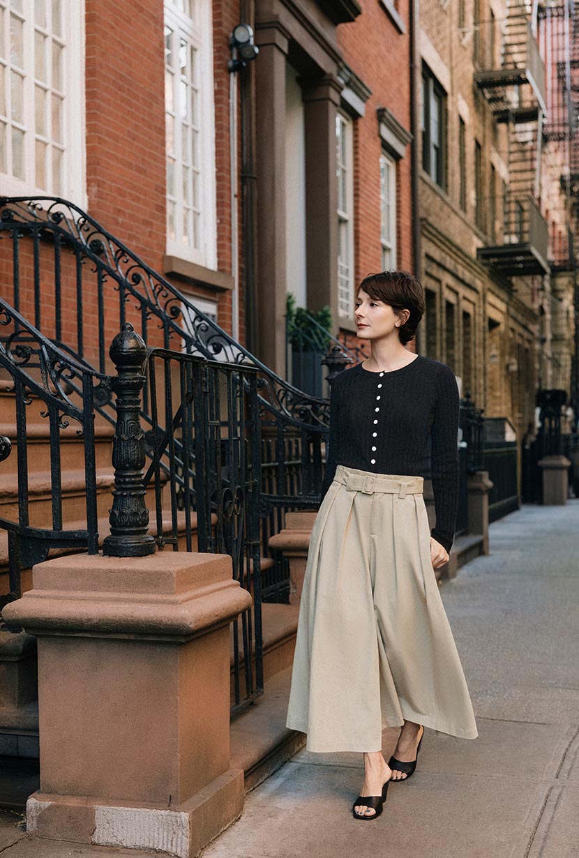 Petite Studio's Delsie Cotton Knit Top in Black