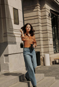 Petite Studio's Cayden Mid Rise Straight Leg Jeans in Blue 