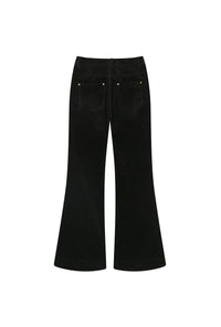Petite Studio's Cody Corduroy Flared Pants in Black