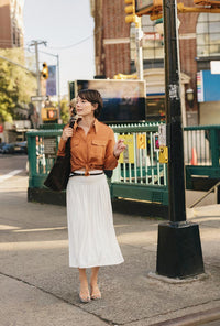 Petite Studio's Czar Bamboo Knit Skirt in Ivory