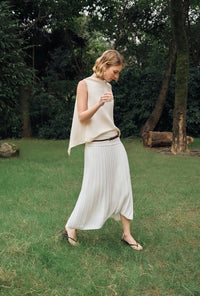 Petite Studio's Czar Bamboo Knit Skirt in Ivory