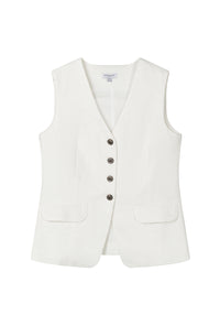 Petite Studio's Darien Linen Vest in Ivory 