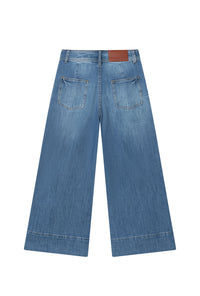 Petite Studio's Esme High-Rise Wide-Leg Cropped Jeans in Mist Blue