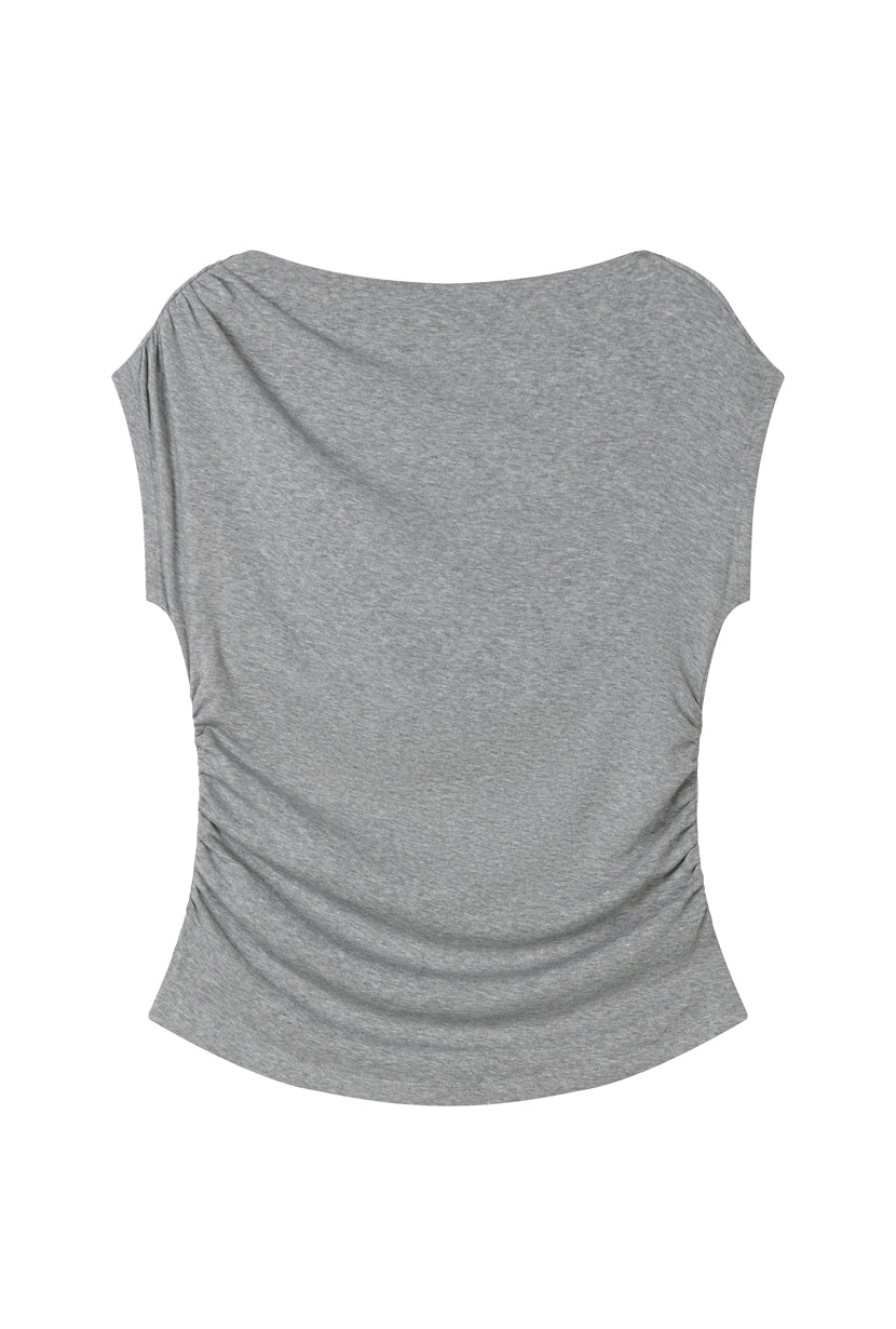 Petite Studio's Devito Jersey Cotton Top in Grey

