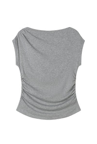 Petite Studio's Devito Jersey Cotton Top in Grey
