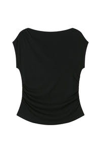 Petite Studio's Devito Jersey Cotton Top in Black
