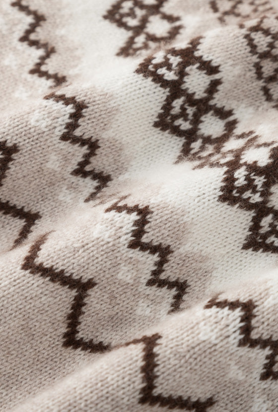 Petite Studio's Cohen Fair Isle Wool Cardigan in Beige 