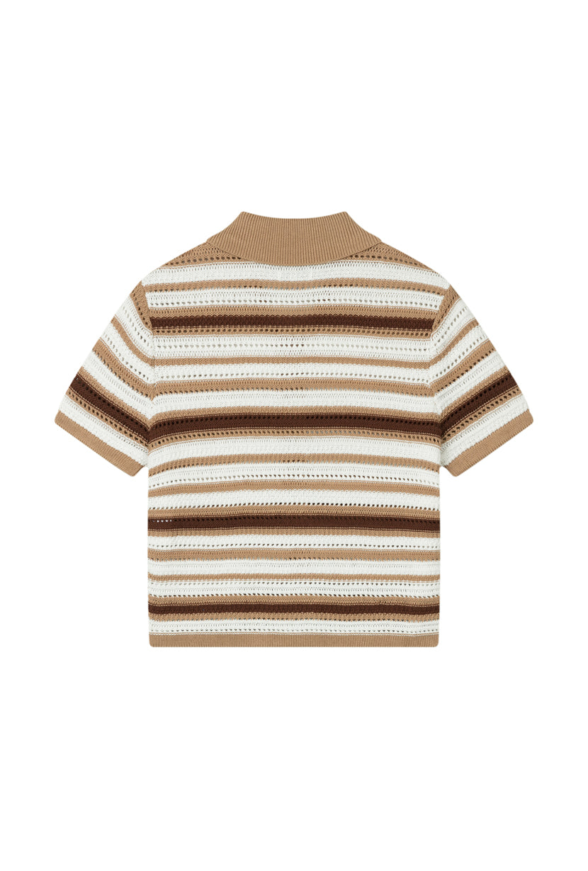 Petite Studio's Dotty Cotton Crochet Top Striped