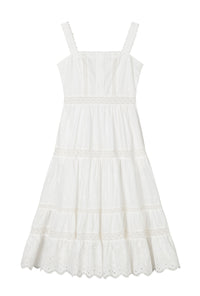 Petite Studio's Clarabel Cotton Midi Dress in White