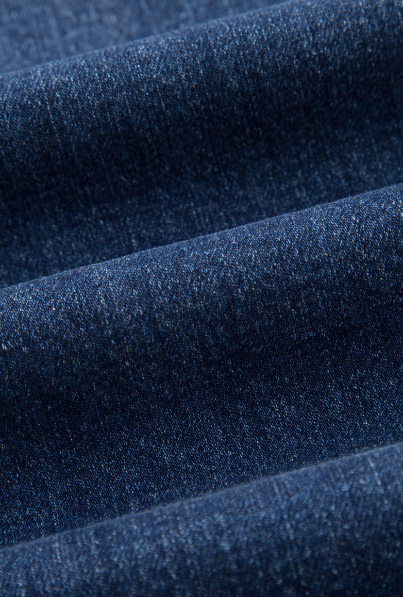 Petite Studio's Asher Mid-Rise Flared Jeans in Vintage Blue