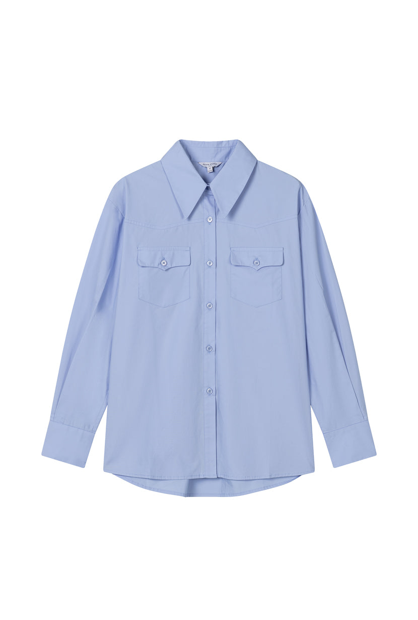 Petite Studio's Coleen Cotton Shirt in Blue