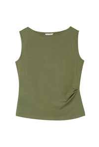 Petite Studio's Elyse Jersey Top in Moss Green