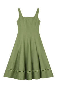 Petite Studio's Fenton Panel Linen Dress in Green