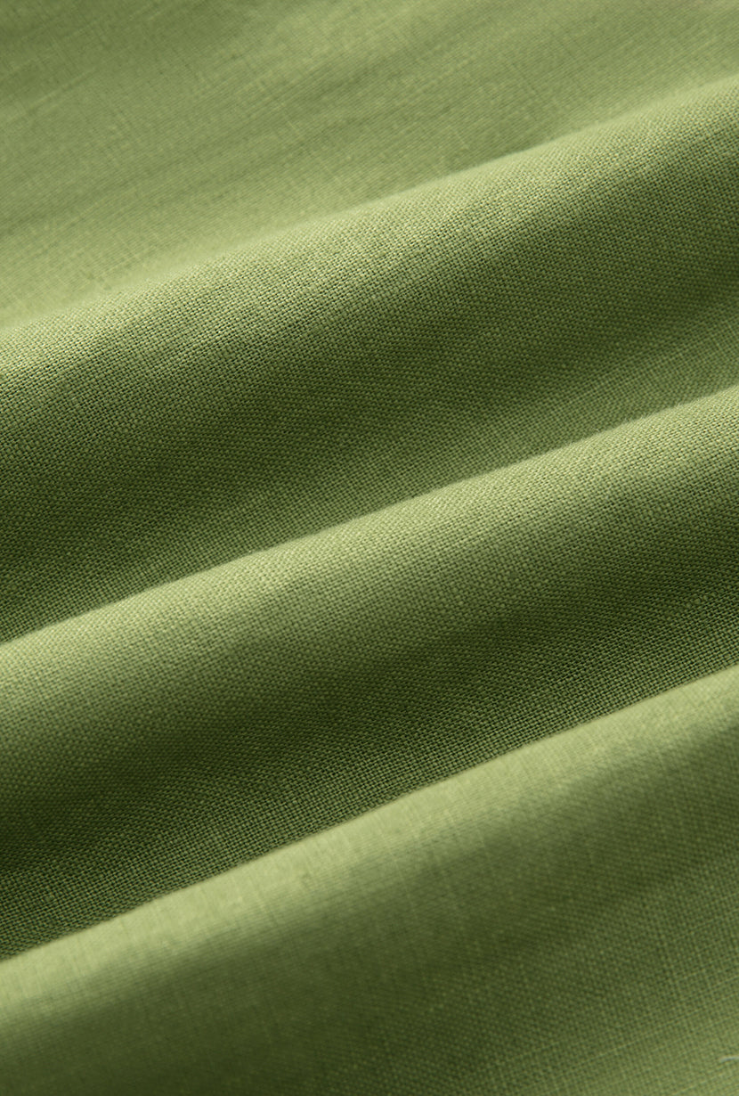 Petite Studio's Fenton Panel Linen Dress in Green