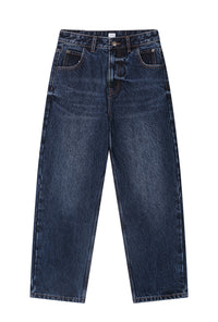 Petite Studio's Bentley Straight Cropped Jeans in Dark Indigo