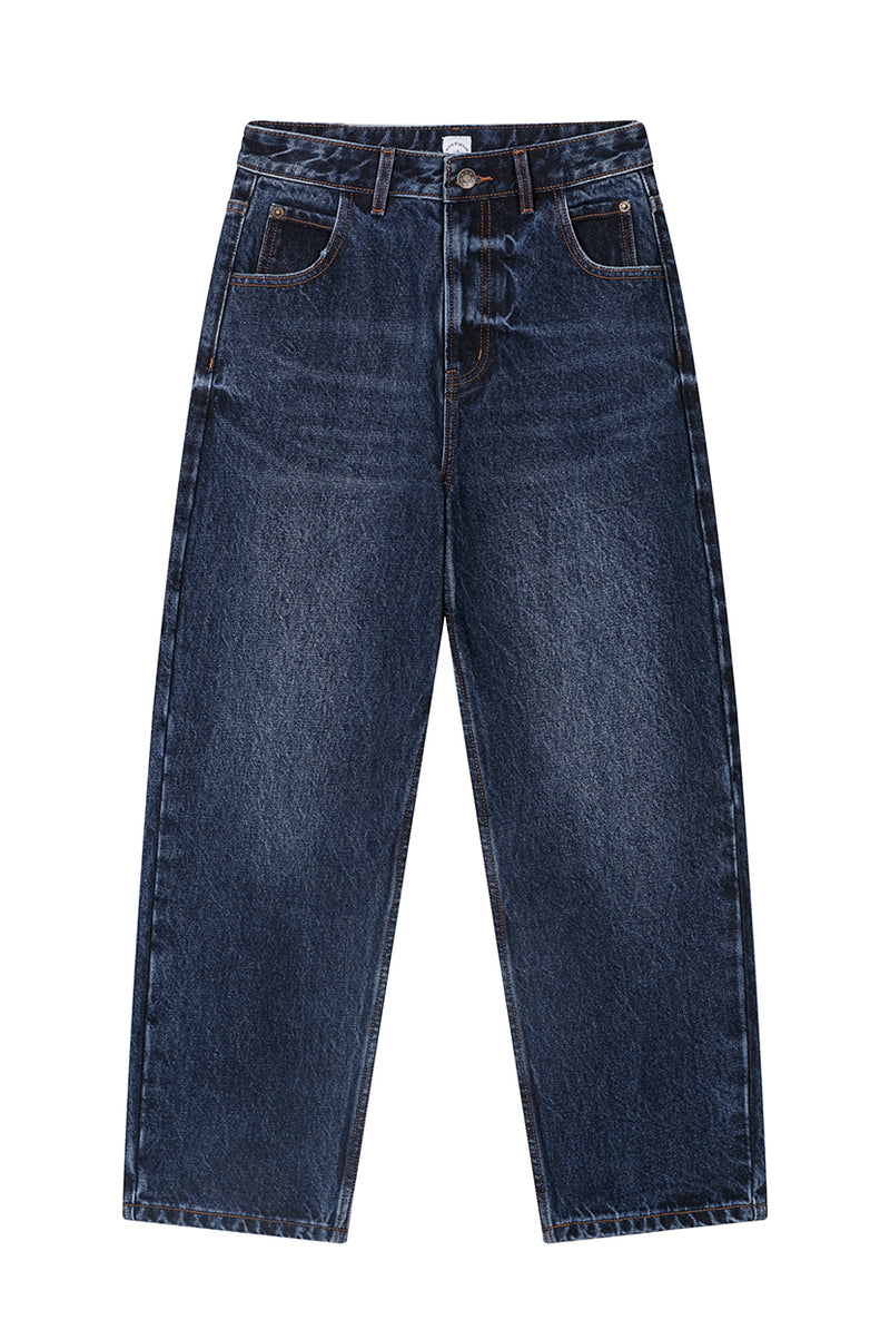 Petite Studio's Bentley Straight Cropped Jeans in Dark Indigo