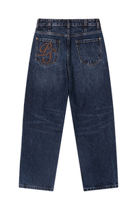 Petite Studio's Bentley Straight Cropped Jeans in Dark Indigo