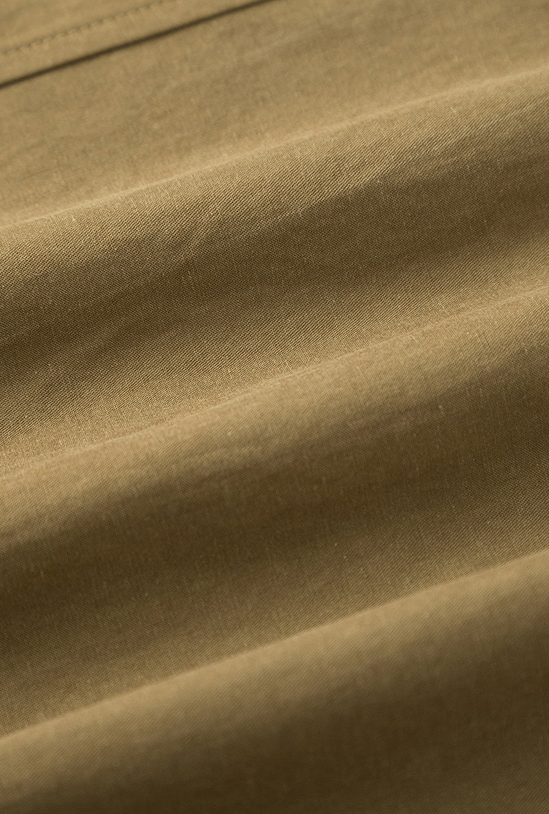 Petite Studio's Brenda Cotton Blend Shirt in Olive Brown